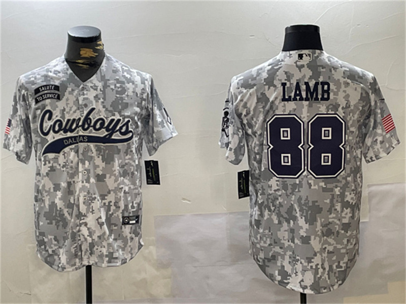 Men's Dallas Cowboys #88 CeeDee Lamb 2024 Arctic Camo Salute to Service Stitched Baseball Jersey Men's Dallas Cowboys #88 CeeDee Lamb 2024 Arctic Camo Salute to Service Stitched Baseball Jersey